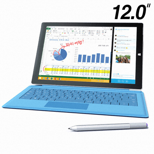 Microsoft 서피스 프로3 코어i7 4세대 Wi-Fi 256GB (타이핑커버 패키지)_이미지