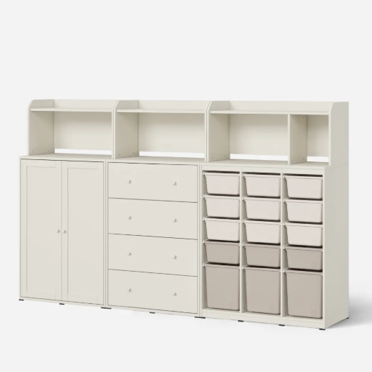 샘키즈 보나 프레임 옷장+낮은상부장 세트 2600