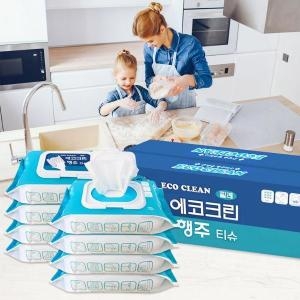 에코 크린 행주 티슈 캡형 70매x8EA 박스 생황용품 청소용품 청소도구 욕실청소 화장실청소 밀대 청소패드_이미지