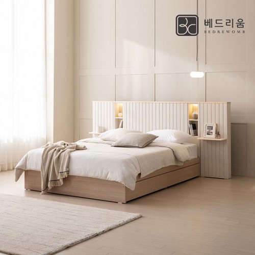 베드리움 브리드 원목 LED침대 Q (독립스프링)_이미지