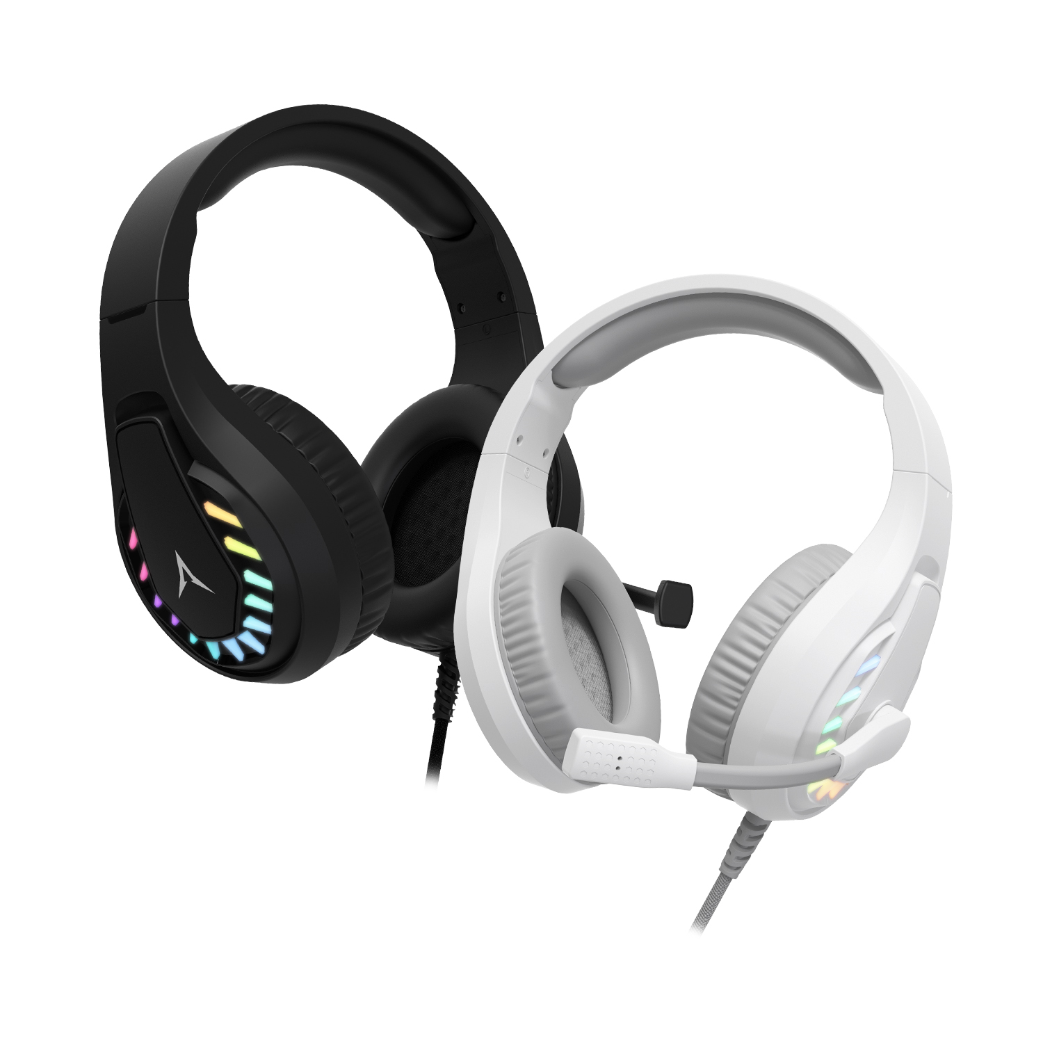 앱코 X23 노이즈캔슬링 RGB LED 초경량 USB 게이밍 헤드셋 (블랙, 정품)_이미지