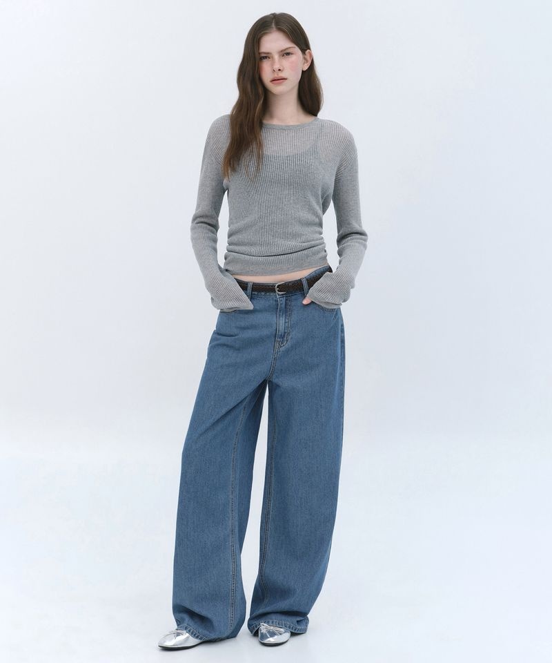 무신사 스탠다드 STANDARD WOMAN 우먼즈 텐셀 와이드 데님 팬츠 아이스 인디고 MWFNP5A01-EI 218913_이미지