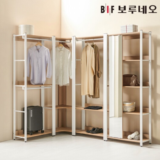 BIF보루네오 아이든 시스템 행거 철제 드레스룸 5단 선반장 800_이미지