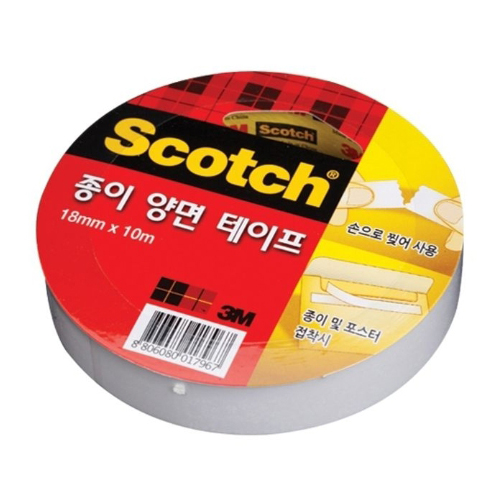 3M 스카치 종이 양면 테이프 18mm x 10m이미지입니다. 누르면 해당 게시물로 새창이동합니다.