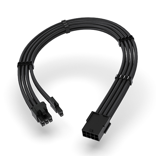 EZDIY-FAB PCIE 6+2 연장 슬리빙 케이블 (0.3m, 블랙)