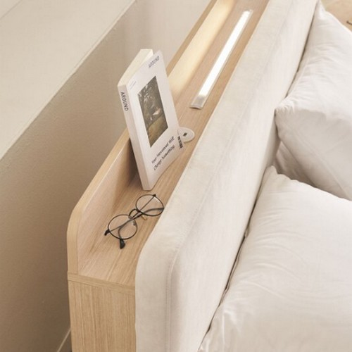 장인가구 가든 패브릭 쿠션헤드 LED 서랍형 수납침대 SS (라텍폼스7존독립)_이미지
