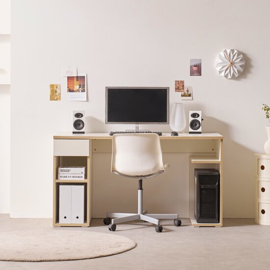 오산나 와이드 본체수납 책상세트