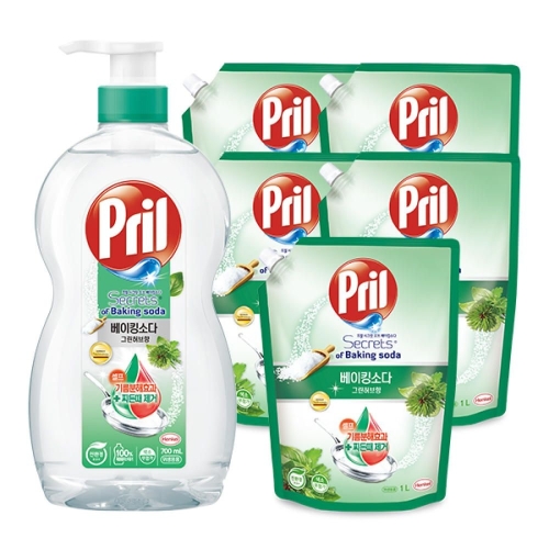 베이킹소다 주방세제 그린허브 700ml + 리필 1L