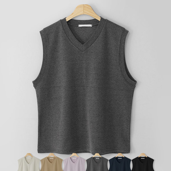 MNC 니트지 데일리 브이넥조끼 MDKN360WA_이미지