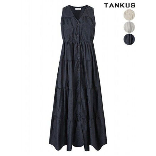 탱커스 여성 민소매 캉캉 롱 원피스 335873