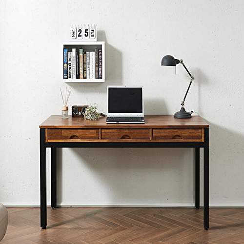 우드토픽 멀바우 원목 스틸 책상