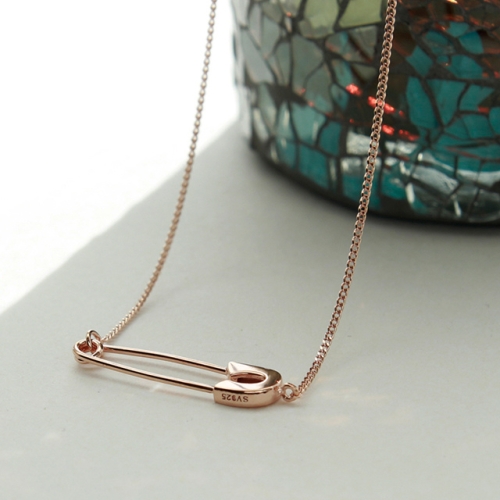 제이로렌 07N0781 옷핀펜던트 기본 체인 실버 목걸이_이미지