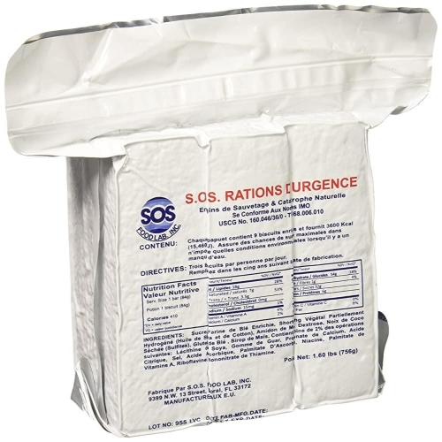SOS Food Labs Inc. S.O.S. 비상식량 3600 칼로리 푸드 바 3일치 756g 100640