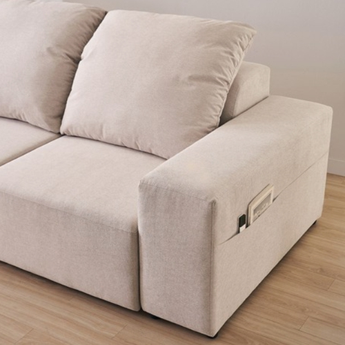 삼익가구 포슬로 쿠션형 구스 모션 슬라이드 확장형 소파 3인용_이미지