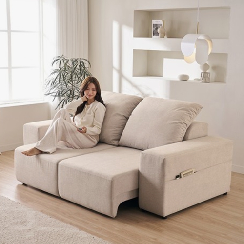 삼익가구 포슬로 쿠션형 구스 모션 슬라이드 확장형 소파 3인용