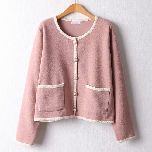 아이우먼 스판진주버튼가디건 CHF165M202 빅사이즈