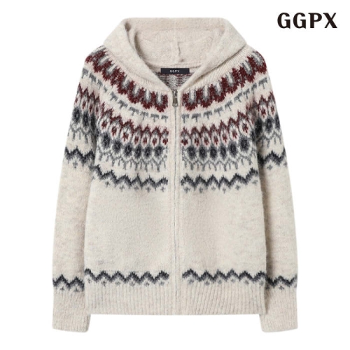 GGPX 빈티지 후드 노르딕 집업 니트 가디건 GPDCK045D