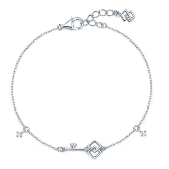 디유아모르 실버 925 디아망라끌레 다이아 열쇠 팔찌