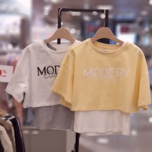 단하루 모던 크롭 오버핏 반팔세트 IDRA24451 00 WHITE 130 최대73% 역대급 한정 전 데일리룩 찰떡코디 모..