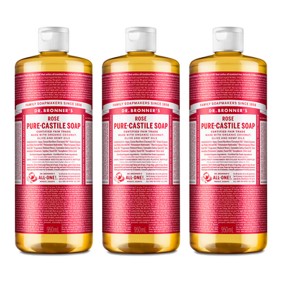 닥터브로너스 로즈 퓨어 캐스틸 솝 950ml (3개)_이미지