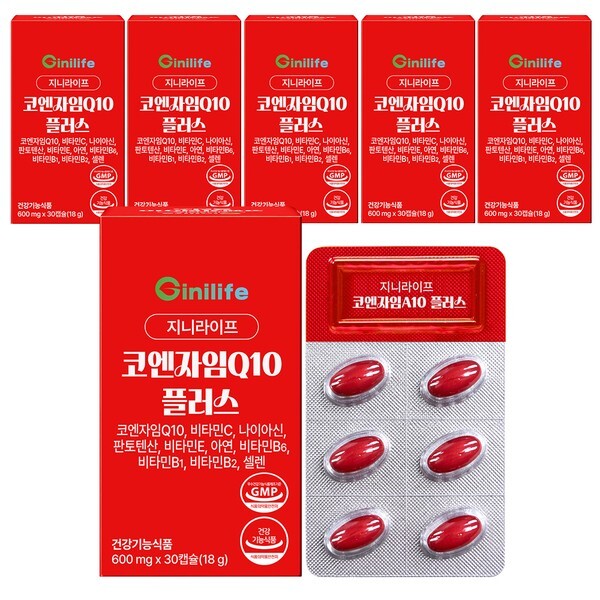 지니트레저 지니라이프 코엔자임Q10 플러스 30정 (6개)_이미지