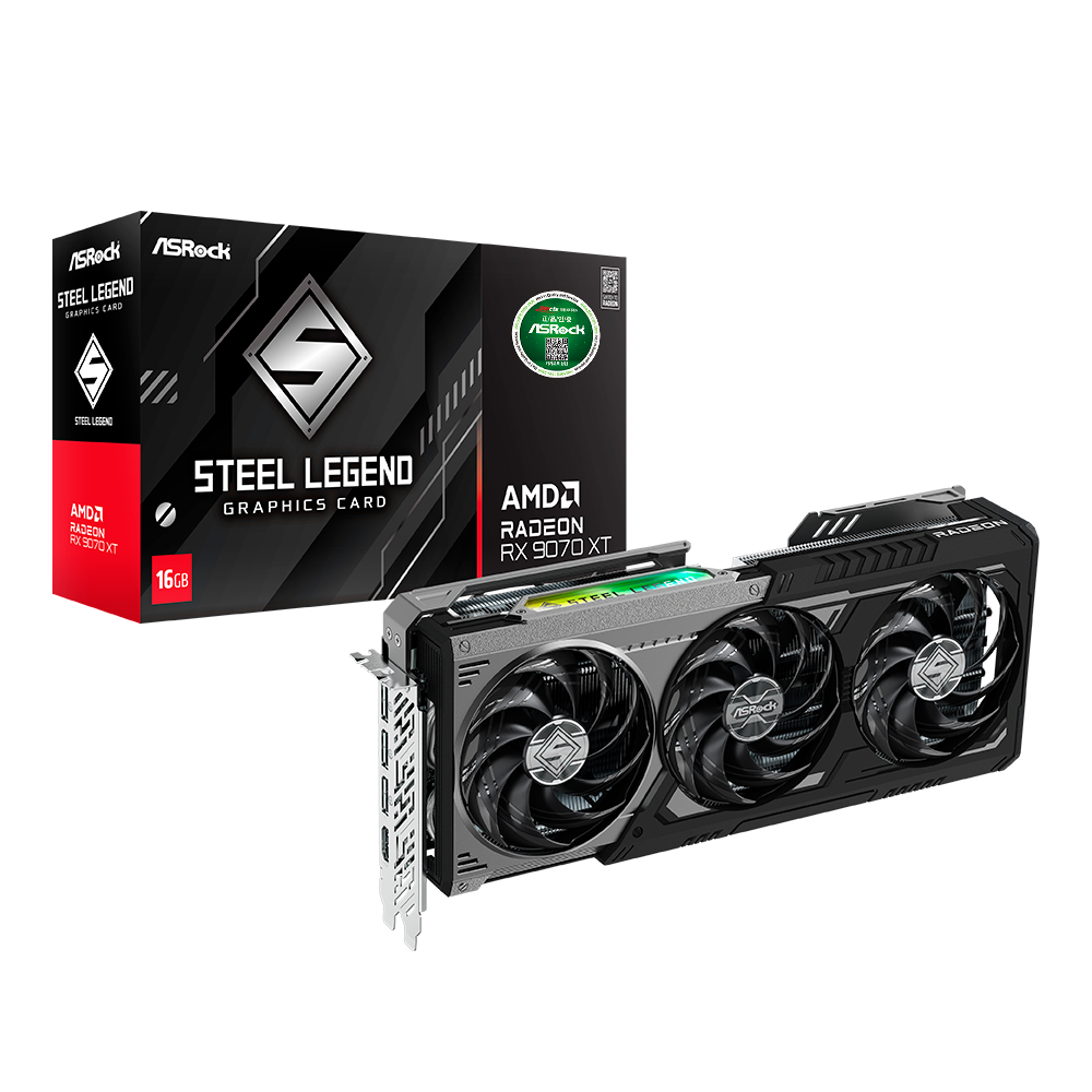 ASRock 라데온 RX 9070 XT 스틸레전드 DARK D6 16GB 대원씨티에스_이미지