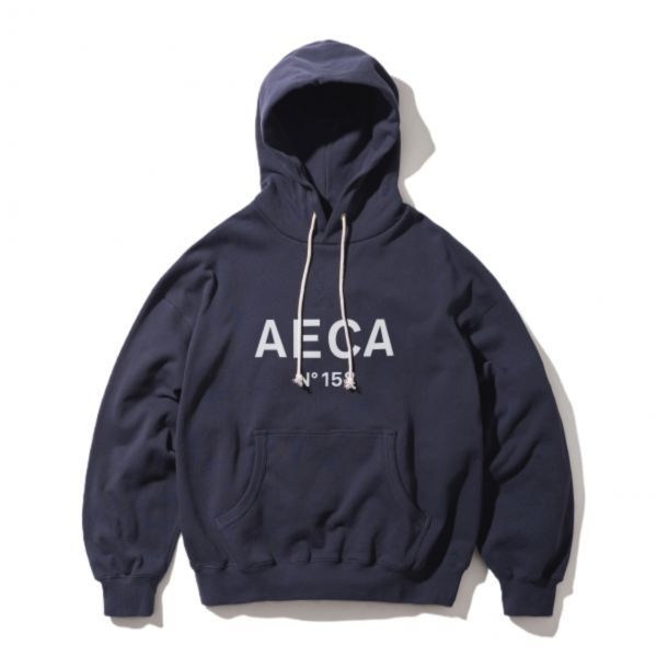 에이카화이트 AECA BIG LOGO PULLOVER 후드티 후디-네이비/화이트 105570 L_이미지