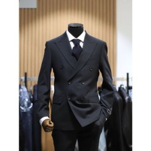 챠콜 투톤 실크 혼방 스판 핏 더블 슈트 BN4SJA027 35001403