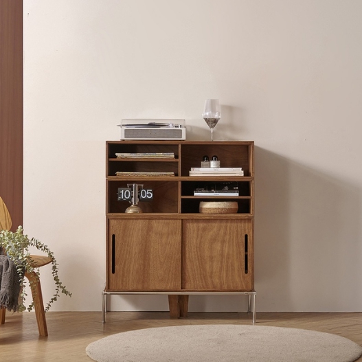 북다방 3단 스틸다리형 라왕 원목 멀티 수납장 830