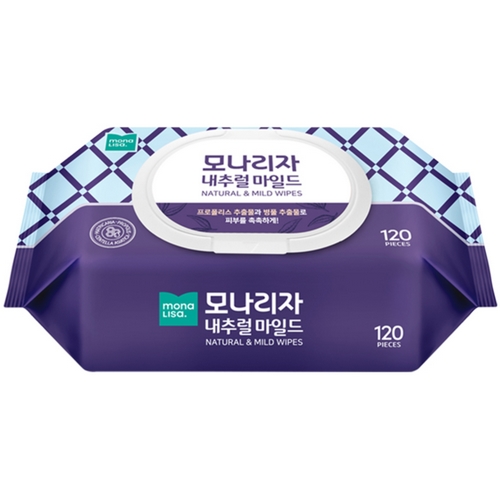 모나리자 내추럴 마일드 물티슈 캡형 120매 (20팩)_이미지