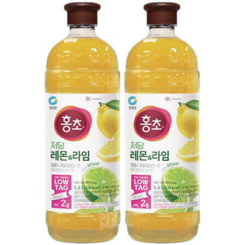 청정원 홍초 저당 레몬 & 라임 1.5L (2개)_이미지