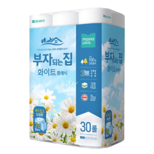 부자되는집 화이트 클래식 20m (30롤) (1팩)_이미지