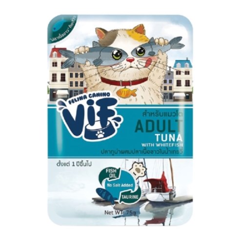 VIF 파우치 어덜트 참치와 흰살생선 in 그레이비 AC-4 75g (1개)_이미지