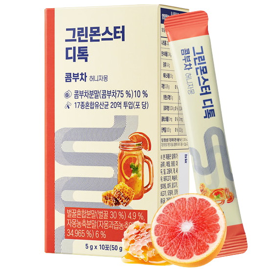 그레이스클럽 그린몬스터 디톡 콤부차 허니자몽 10T이미지입니다. 누르면 해당 게시물로 새창이동합니다.