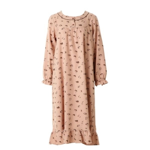 비너스 여성 면 기모 고양이 나염 원피스_VGN4552 (1매)