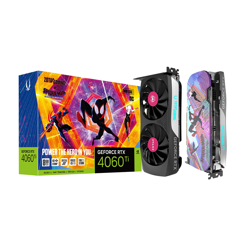 ZOTAC GAMING 지포스 RTX 4060 Ti TWIN Edge OC D6 8GB 스파이더맨 : 어크로스 더 유니버스 번들