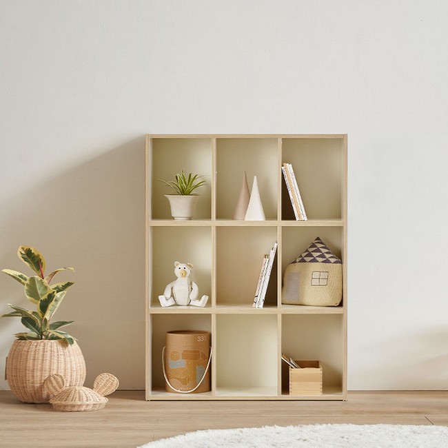 꼼므 키즈 3단 칸막이 깊은수납장 책장 800