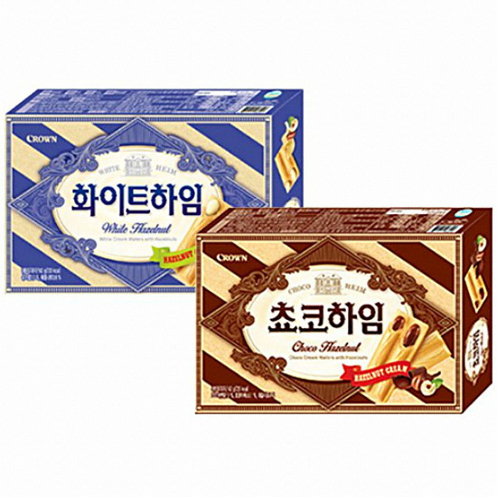 크라운제과 화이트하임 18개입 284g + 쵸코하임 18개입 284g