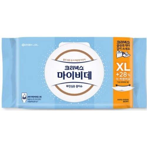 크리넥스 ㅤ마이비데 클린케어 엑스라지 캡형 40매 (4팩)_이미지