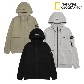 내셔널지오그래픽 슐리언 소매포켓 트레이닝 후드 집업 N223UFT020