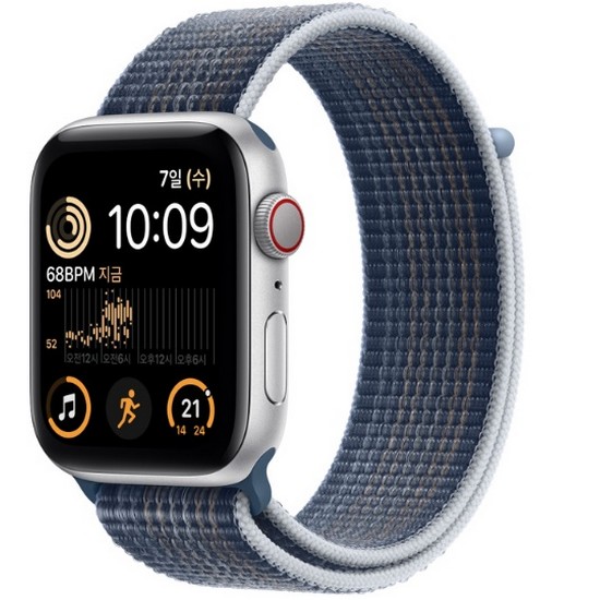 APPLE 워치 SE 2세대 44mm Cellular 실버 알루미늄 (스포츠루프)_이미지