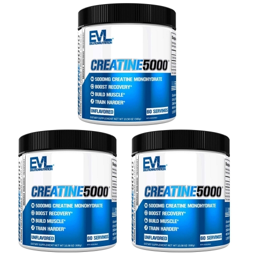  에볼루션 뉴트리션 크레아틴 5000 파우더 EVL Creatine 5000 Unflavored 300g 3팩 총180회분