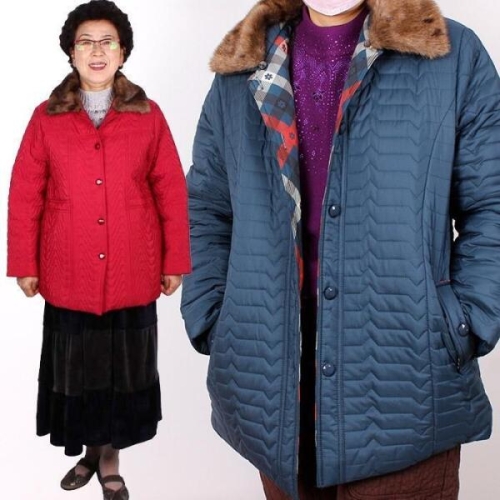 털카라패딩자켓점퍼 털안감 할머니옷선물 7928533A