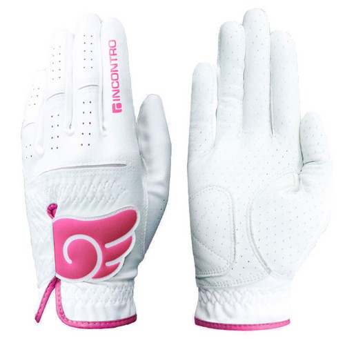 인콘트로 엔젤 윙 스킨핏 반양피 여성용 골프장갑 양손 (2개)_이미지