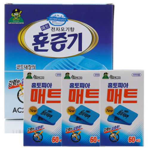  산도깨비 홈토피아 훈증기 + 매트 교체용 180매 [1세트]