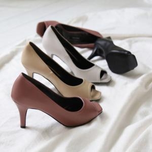 [불명] 국내생산 스퀘어 토오픈힐 오픈토 하이힐이미지입니다. 누르면 해당 게시물로 새창이동합니다.