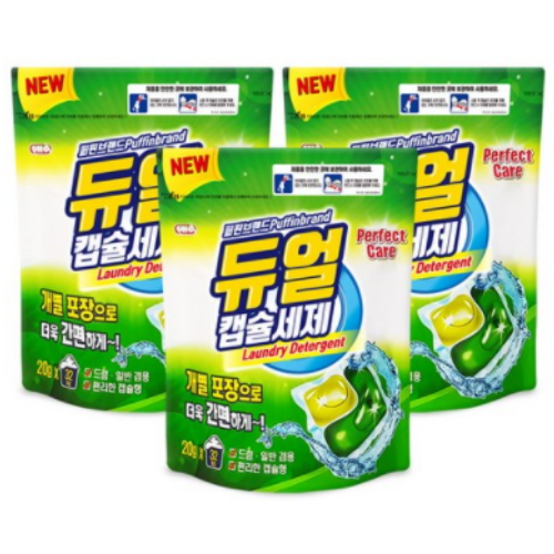  신희 퍼핀브랜드 고농축 듀얼 캡슐세제 32개입 [3개]