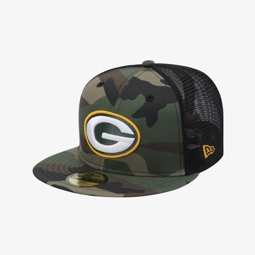 뉴에라 NFL 그린베이 패커스 베이직 메쉬 피티드캡 우드랜드 카모/블랙_15131685_이미지