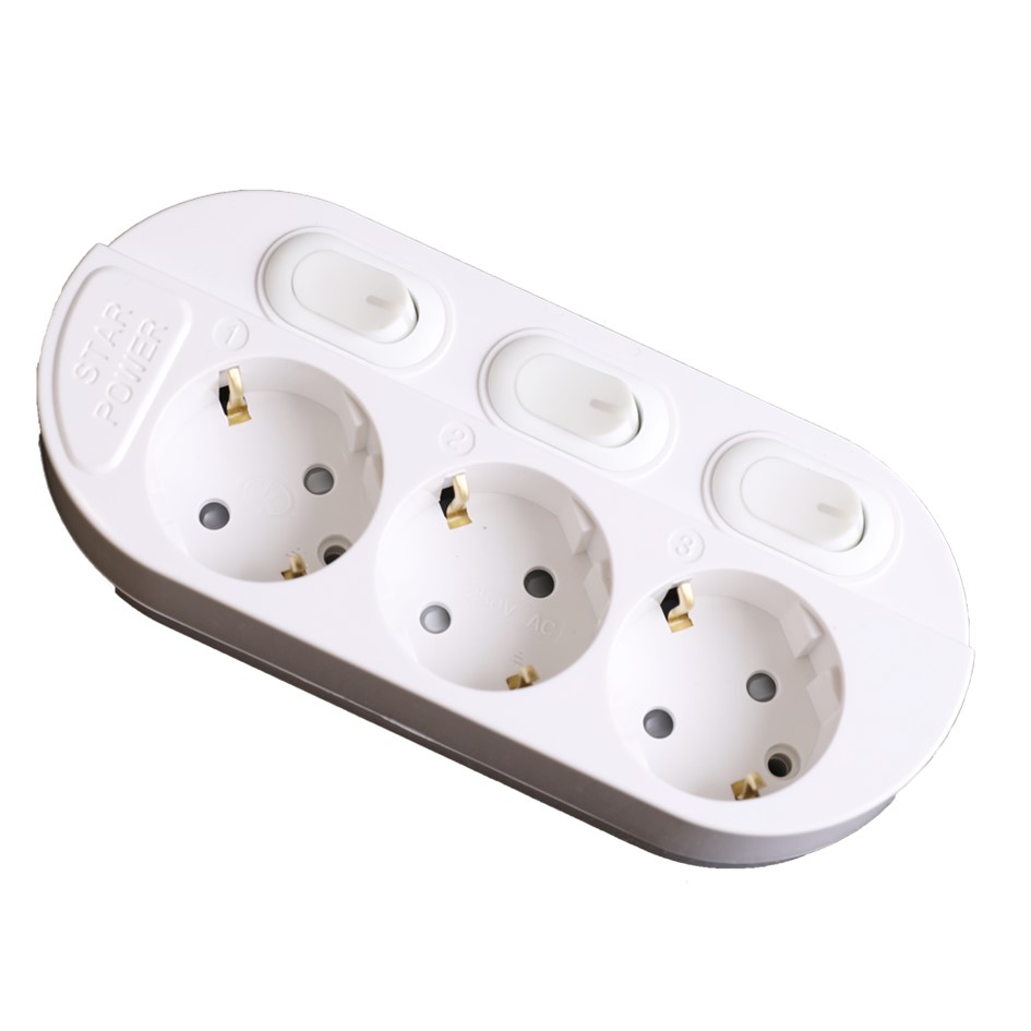 오성정밀 3구 16A 개별스위치 멀티탭 (5m)