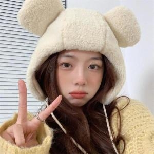 셀러허브 양털 곰돌이 귀모자 털 모자 뽀글이 2color 원조 방한 왕 곰 베어 털모자 겨 S11929778